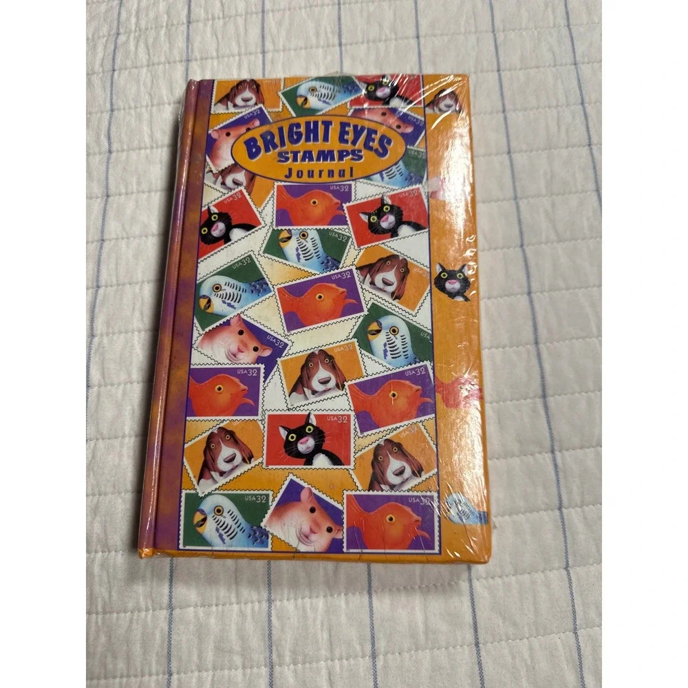 Vintage 1998 USPS Bright Eyes Stamps Journal Animal Pets Hardcover New Sealed